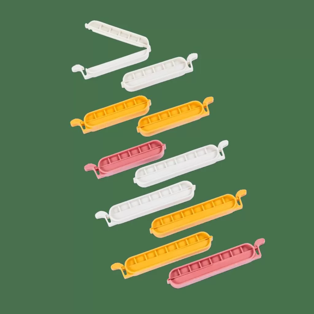 CASA KLIPPER Clip Chiudisacchetto Set Di 10 Mix Di Colori Grigio, Giallo Scuro, Terracotta- Accessori Da Cucina
