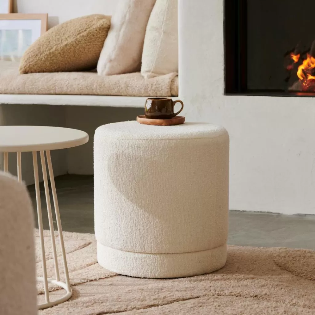 CASA LANCE Pouf: Bianco- Pouf