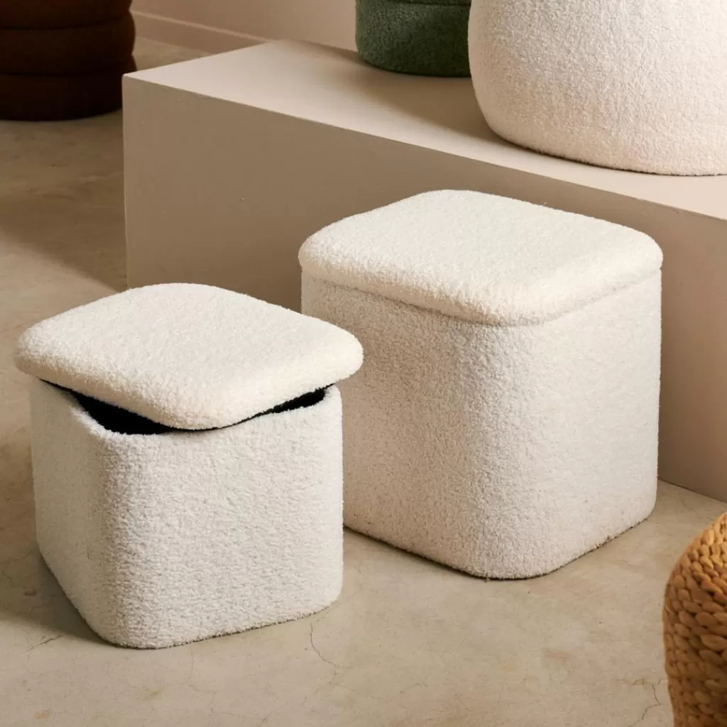 CASA LIAM Con Contenitore Bianco- Pouf Portatutto