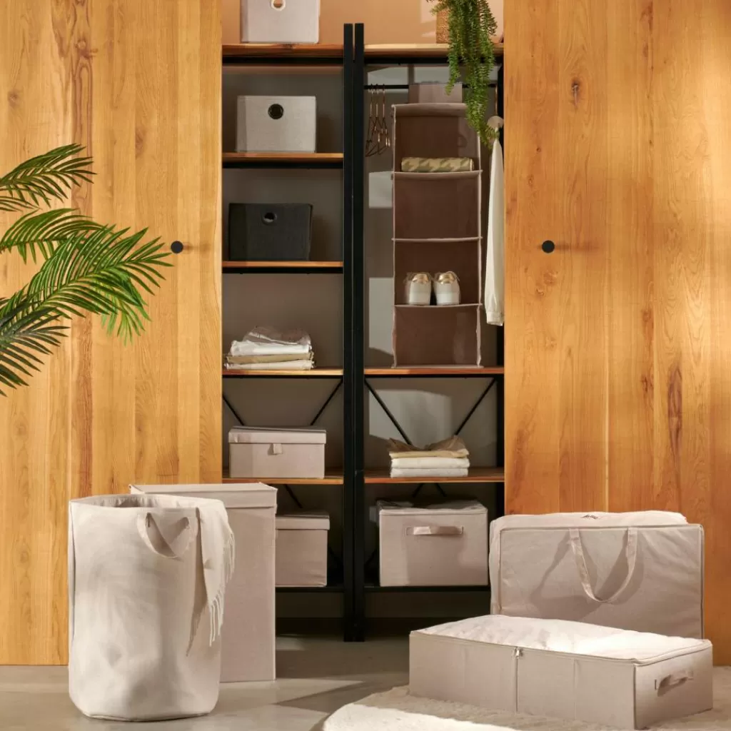 CASA LINOLUX Cesto Biancheria Beige- Portabiancheria