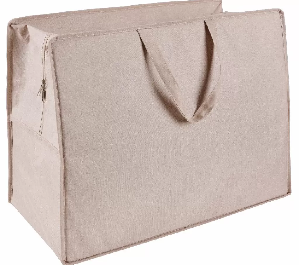CASA LINOLUX Scatola Portatutto Con Zip Beige- Scatole
