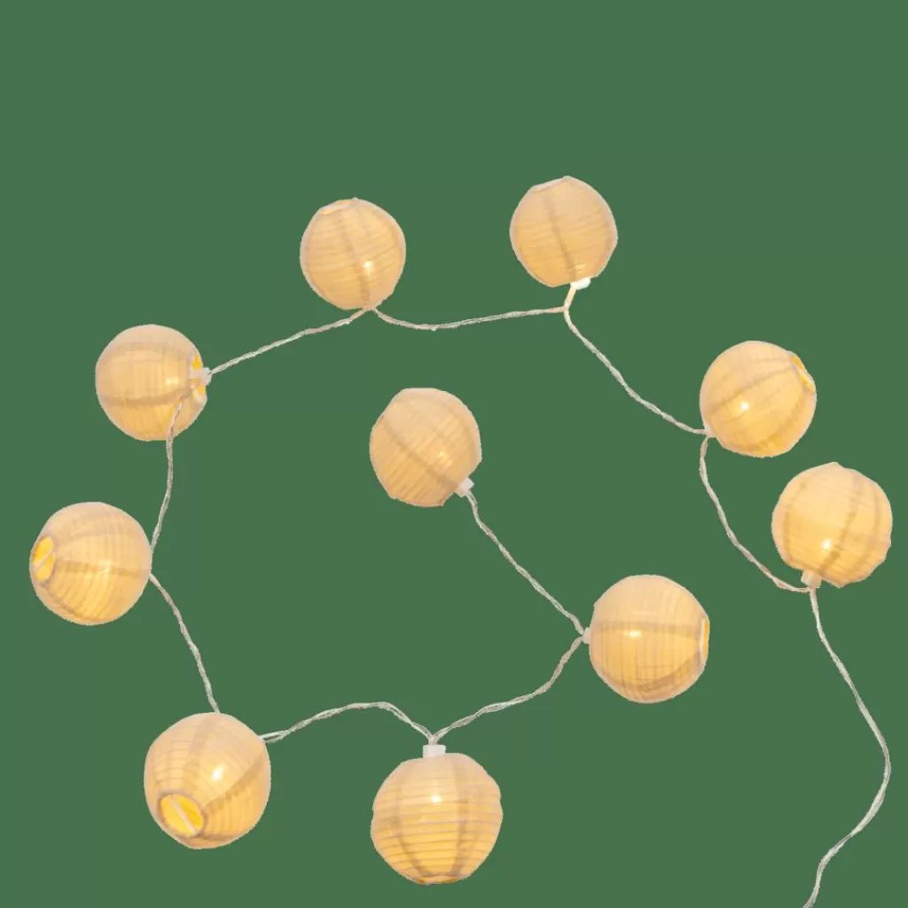 CASA LYNN Filo Luminoso Sfera 10 Luci Led Beige- Fili Luminosi