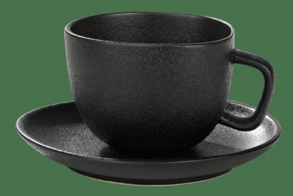 CASA MAGMA Tazza & Piattino 20 CL Nero- Tazze