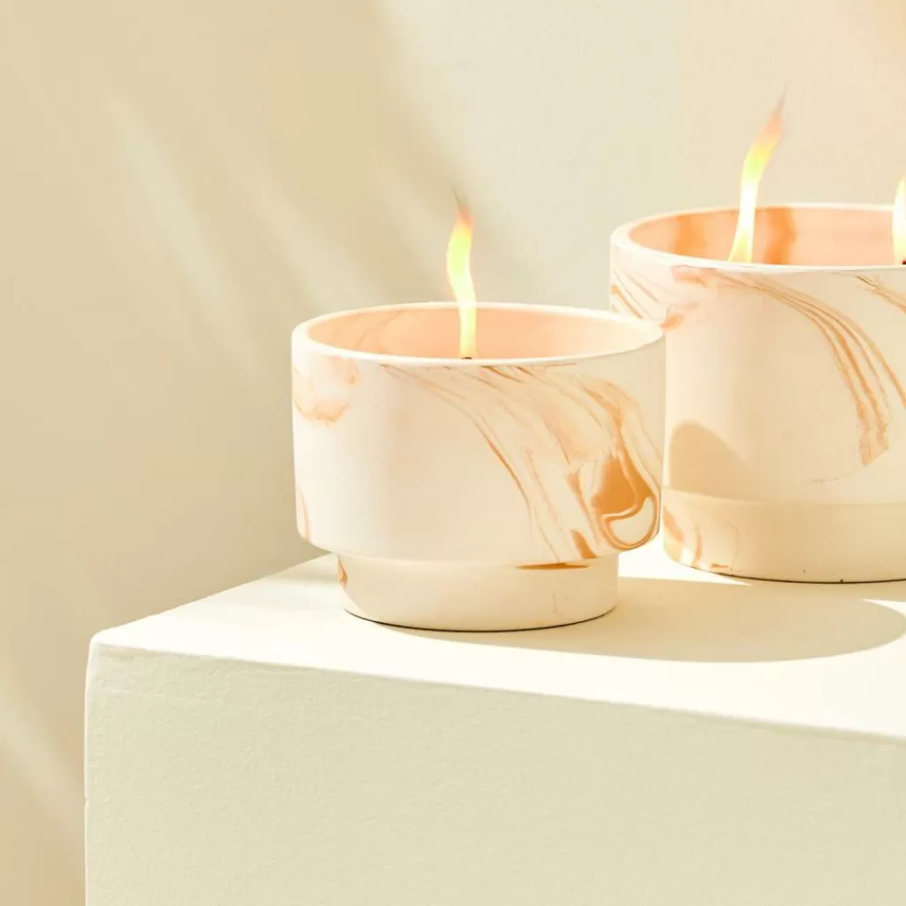 CASA MARBLE Candela Da Esterno Bianco, Arancione- Candele Da Giardino