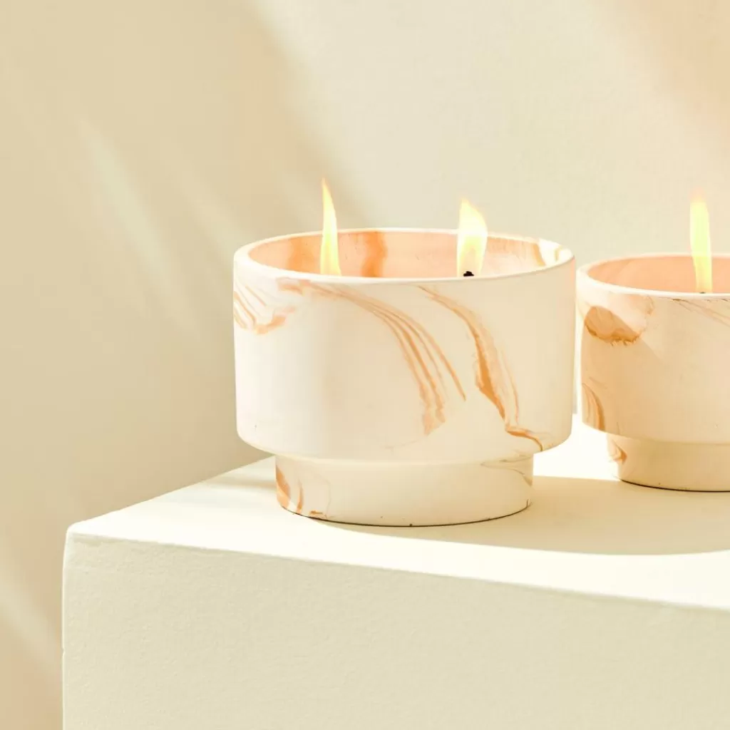 CASA MARBLE Candele Da Esterno Bianco, Arancione- Candele Da Giardino