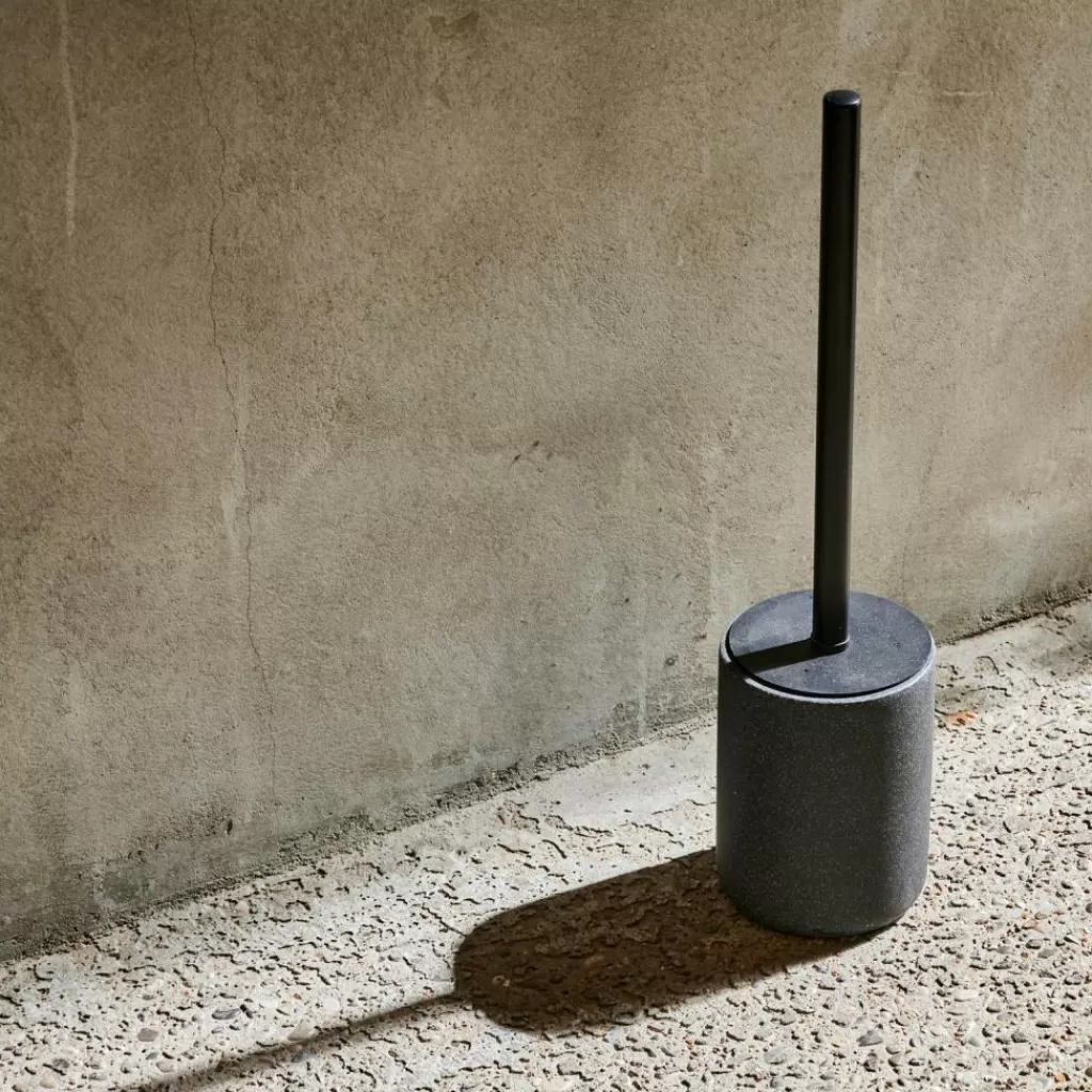 CASA MOON Scopino WC In Supporto Nero, Grigio Scuro- Accessori Per Il Wc