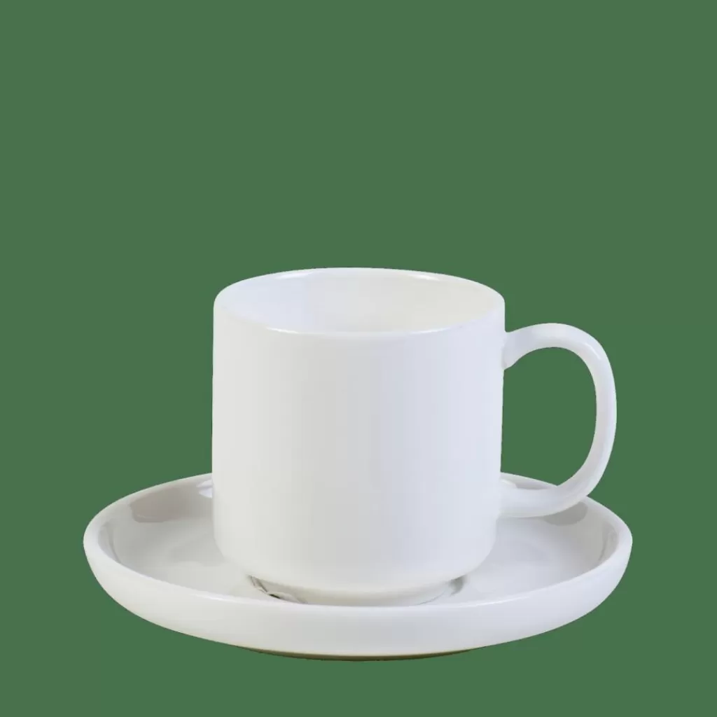 CASA MOON Tazza Espresso E Piattino 9 CL Bianco- Tazze