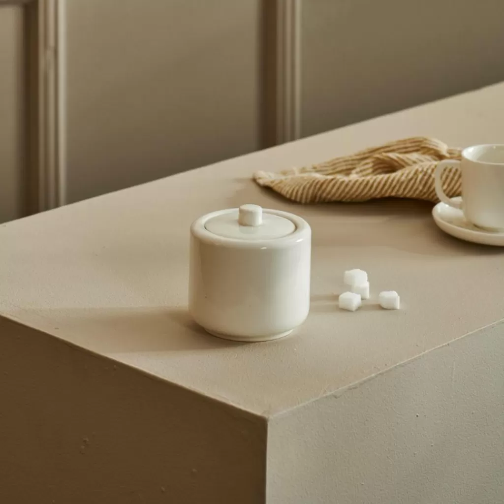 CASA MOON Zuccheriera Con Coperchio Bianco- Utensili Da Caffè | Utensili Da Tè