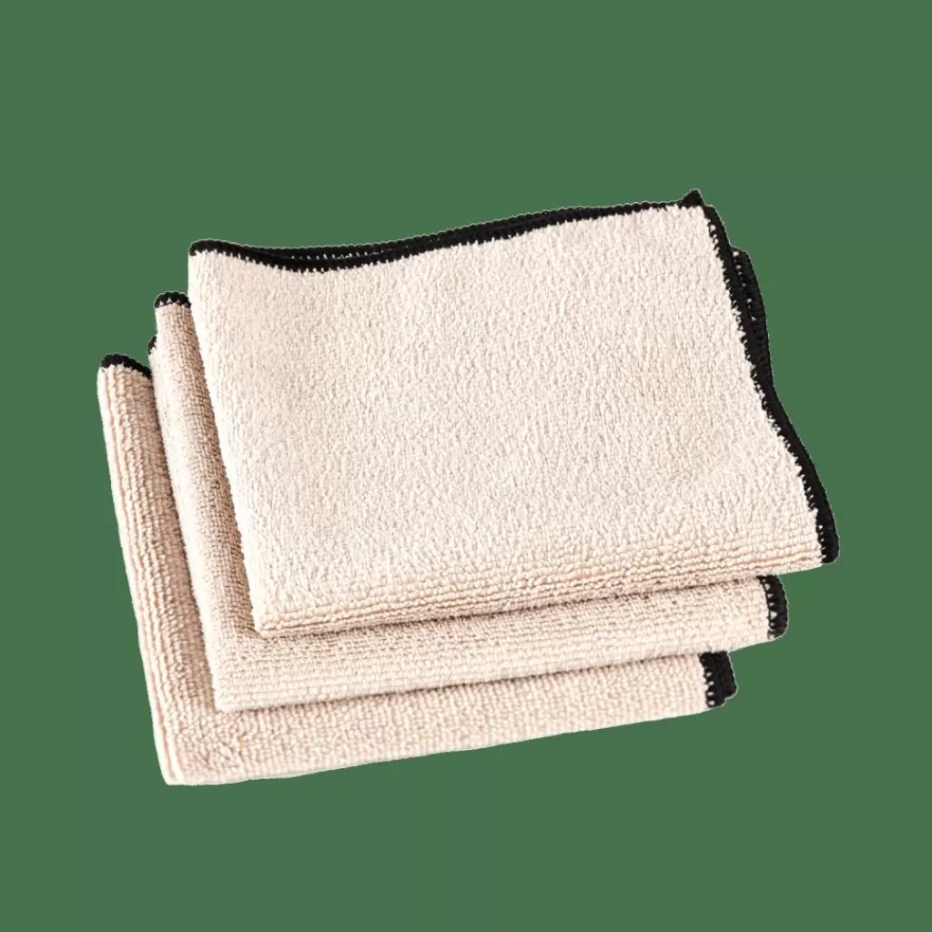 CASA MULTI Panno In Microfibra Set Di 3 Beige- Strofinacci