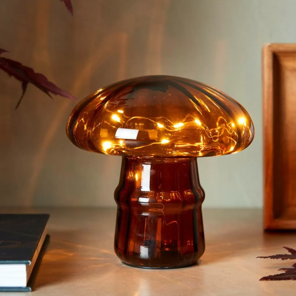 CASA MUSHRO Lampada Decorativa Marrone- Autunno | Lampade Da Tavolo