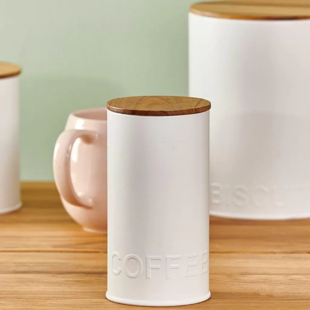 CASA NAGINI Contenitore Capsule Caffè Bianco, Naturale- Utensili Da Caffè | Contenitore Per Alimenti