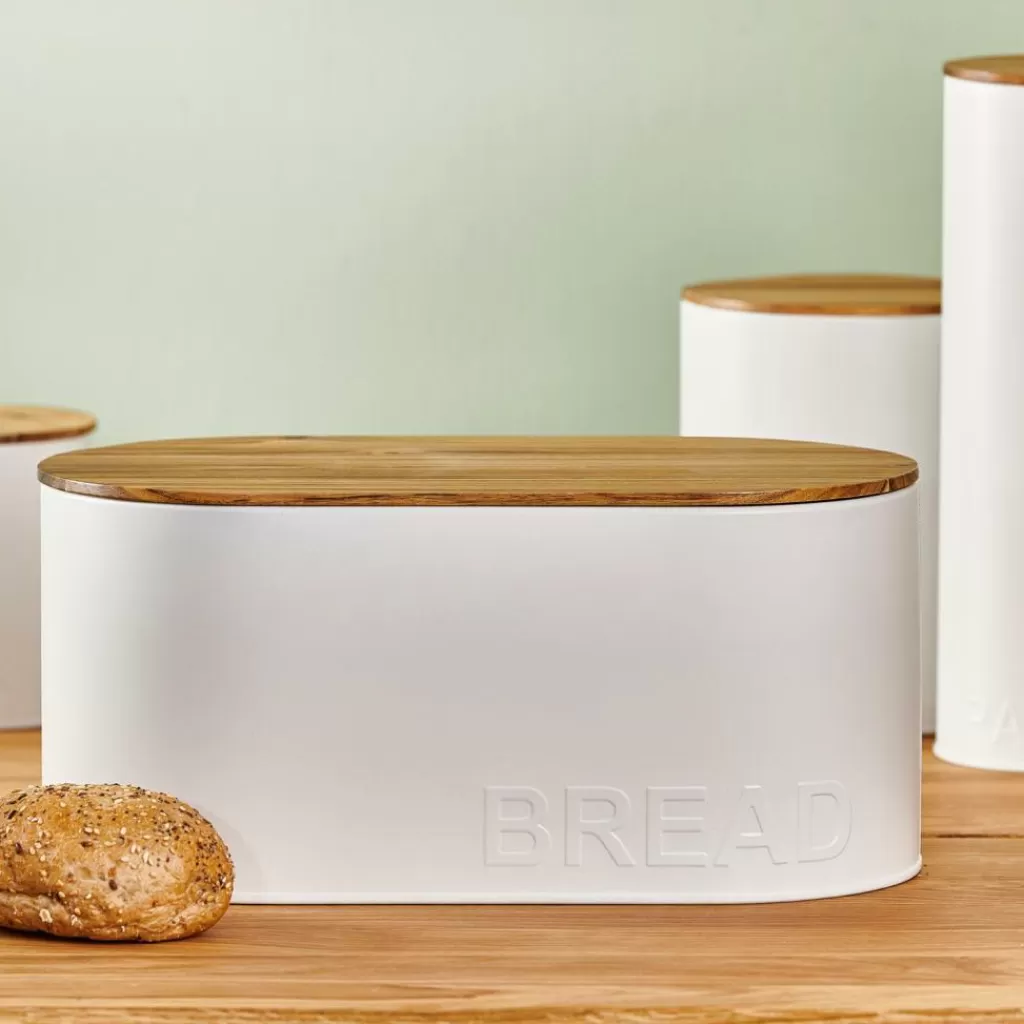 CASA NAGINI Contenitore Per Pane Bianco, Naturale- Portapranzo | Contenitore Per Alimenti