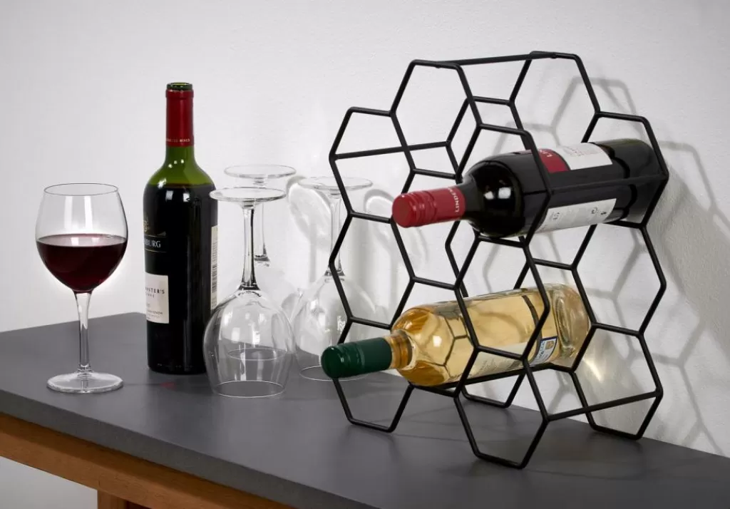 CASA NAU Cantinetta Per 9 Bottiglie Nero- Accessori Per Vino