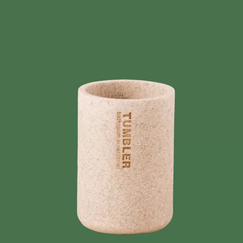 CASA NEW RESIN Bicchiere Porta Spazzolino Naturale- Accessori Da Lavandino
