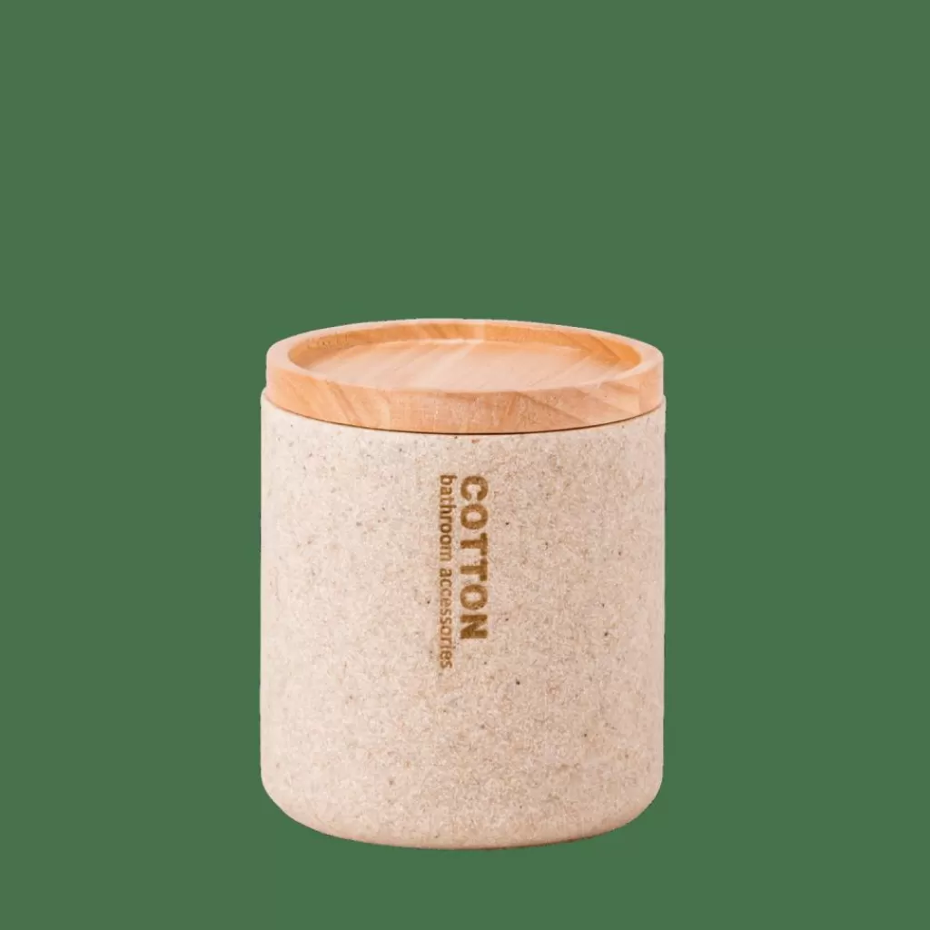 CASA NEW RESIN Contenitore Per Ovatte Naturale- Accessori Da Lavandino