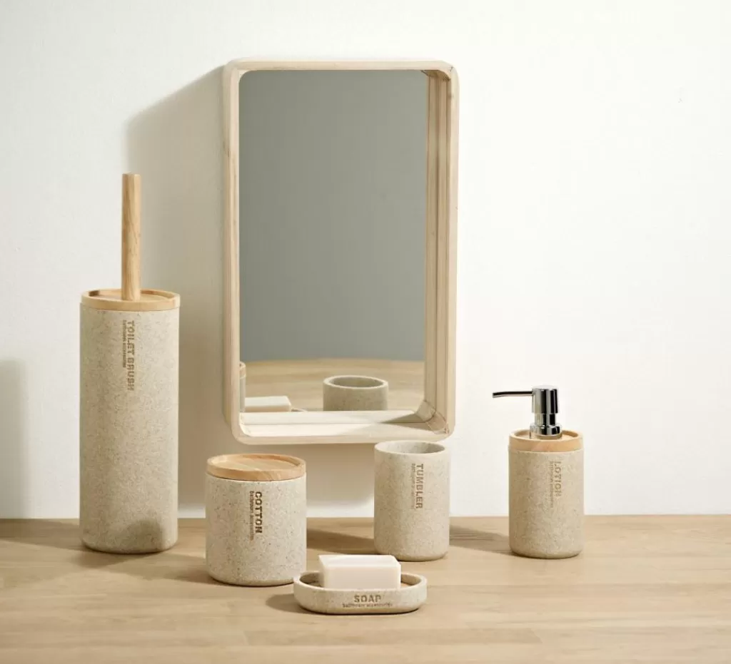CASA NEW RESIN Scopino WC In Supporto Naturale- Accessori Per Il Wc