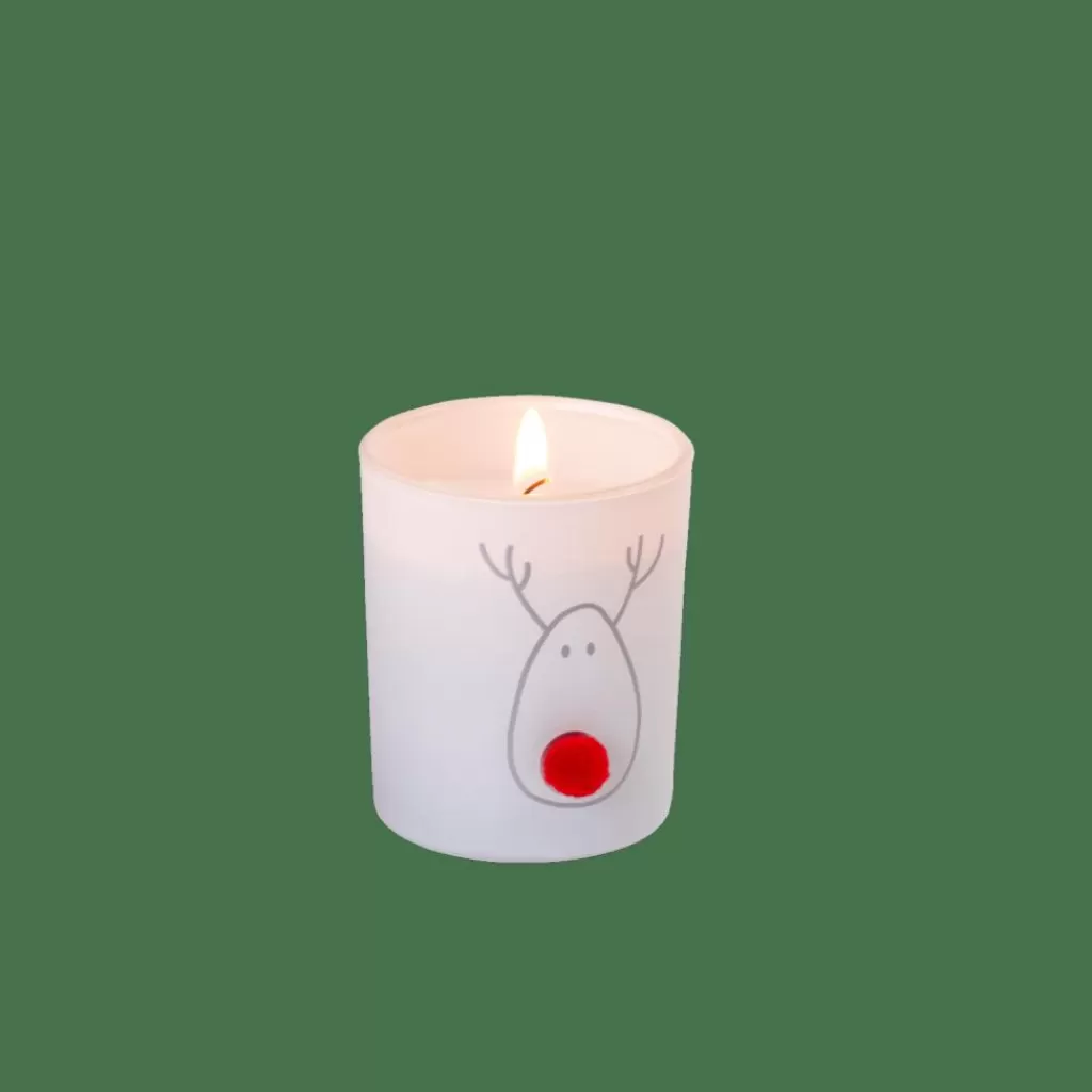 CASA NOSE Candela In Vaso Bianco, Rosso, Dorato- Candele
