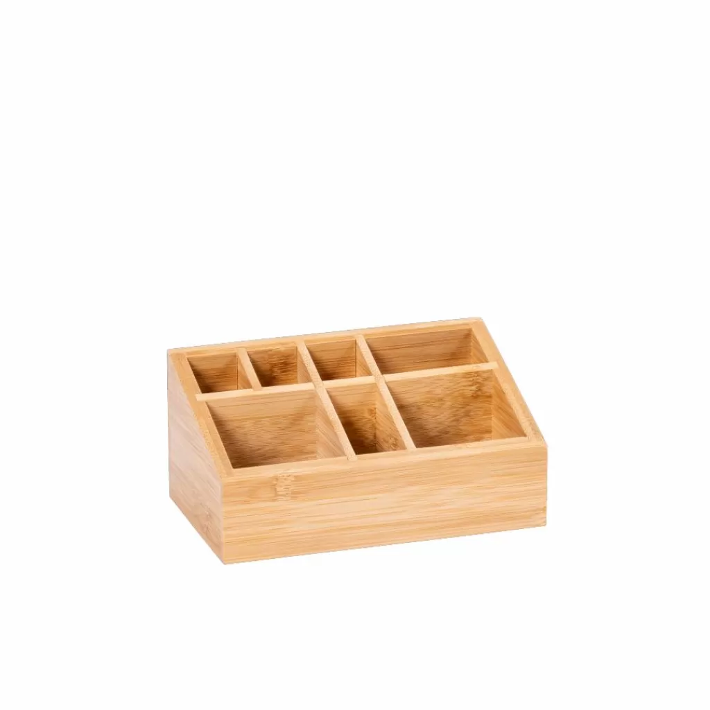 CASA ORGANOO Contenitore Per Cotton Fioc Trasparente, Naturale- Accessori Da Lavandino