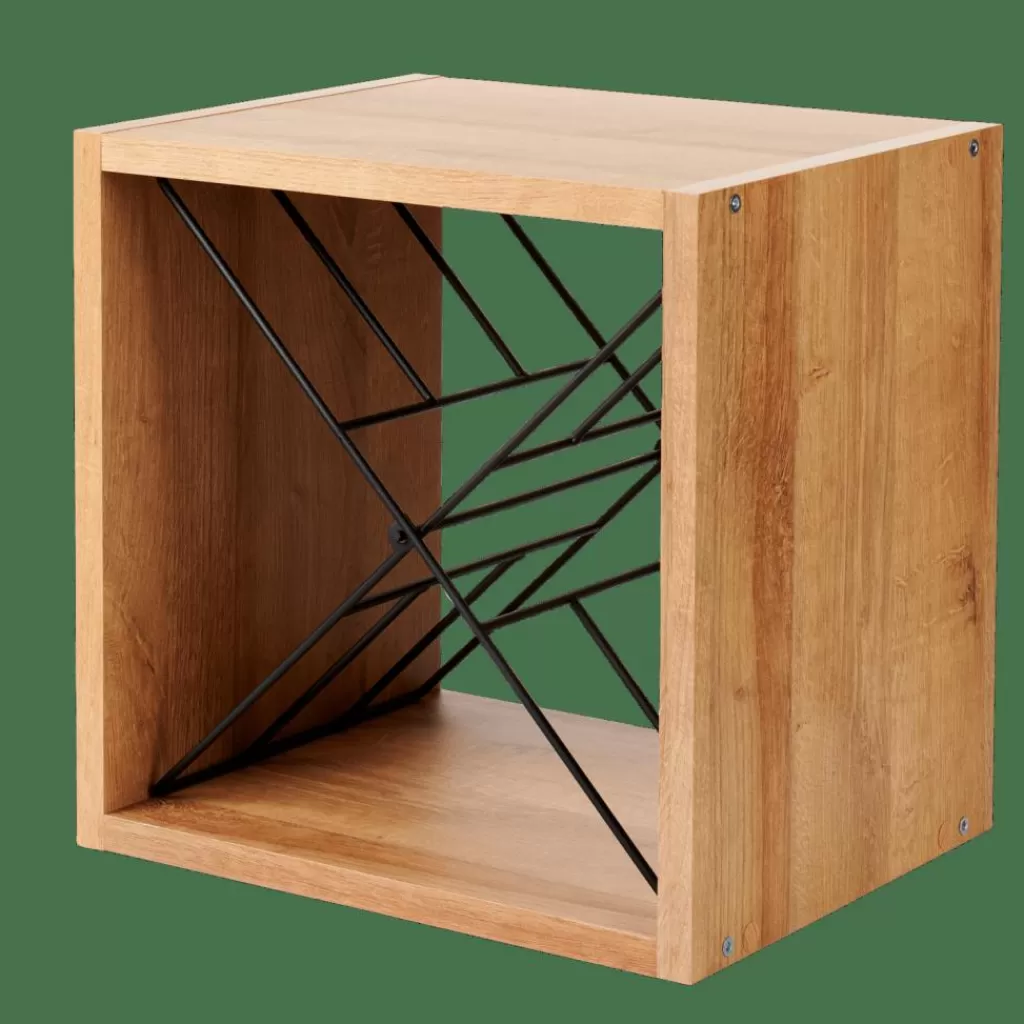 CASA OXO Scaffale Portabott Nero, Naturale, Multicolore- Accessori Per Vino