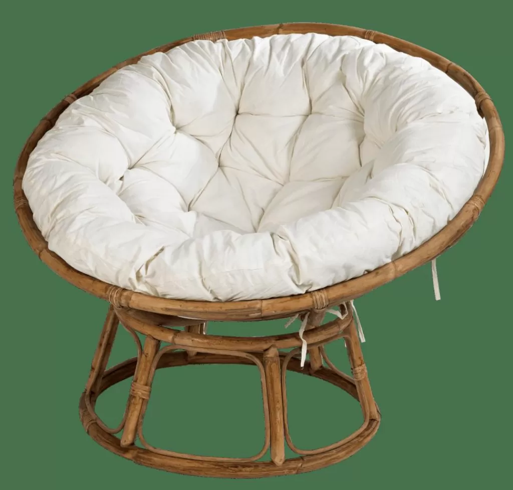 CASA PAPASAN Sedia Lounge Naturale, Bianco Antico- Poltrone