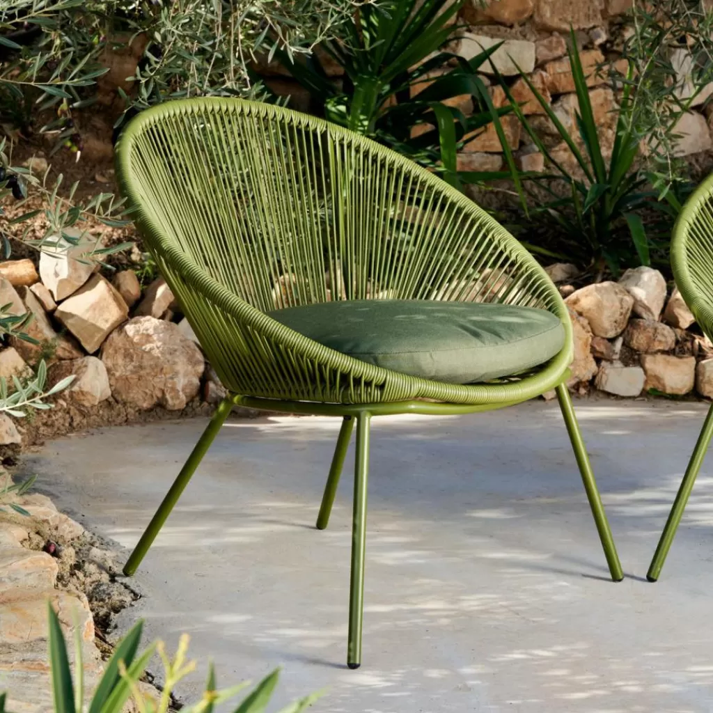 CASA PAPAYO Sedia Lounge Con Cuscino Verde- Sedie Lounge