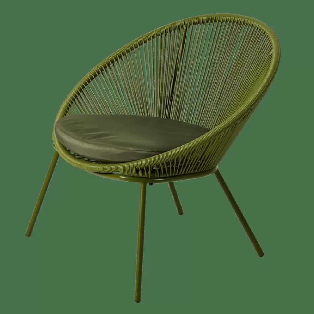 CASA PAPAYO Sedia Lounge Con Cuscino Verde- Sedie Lounge