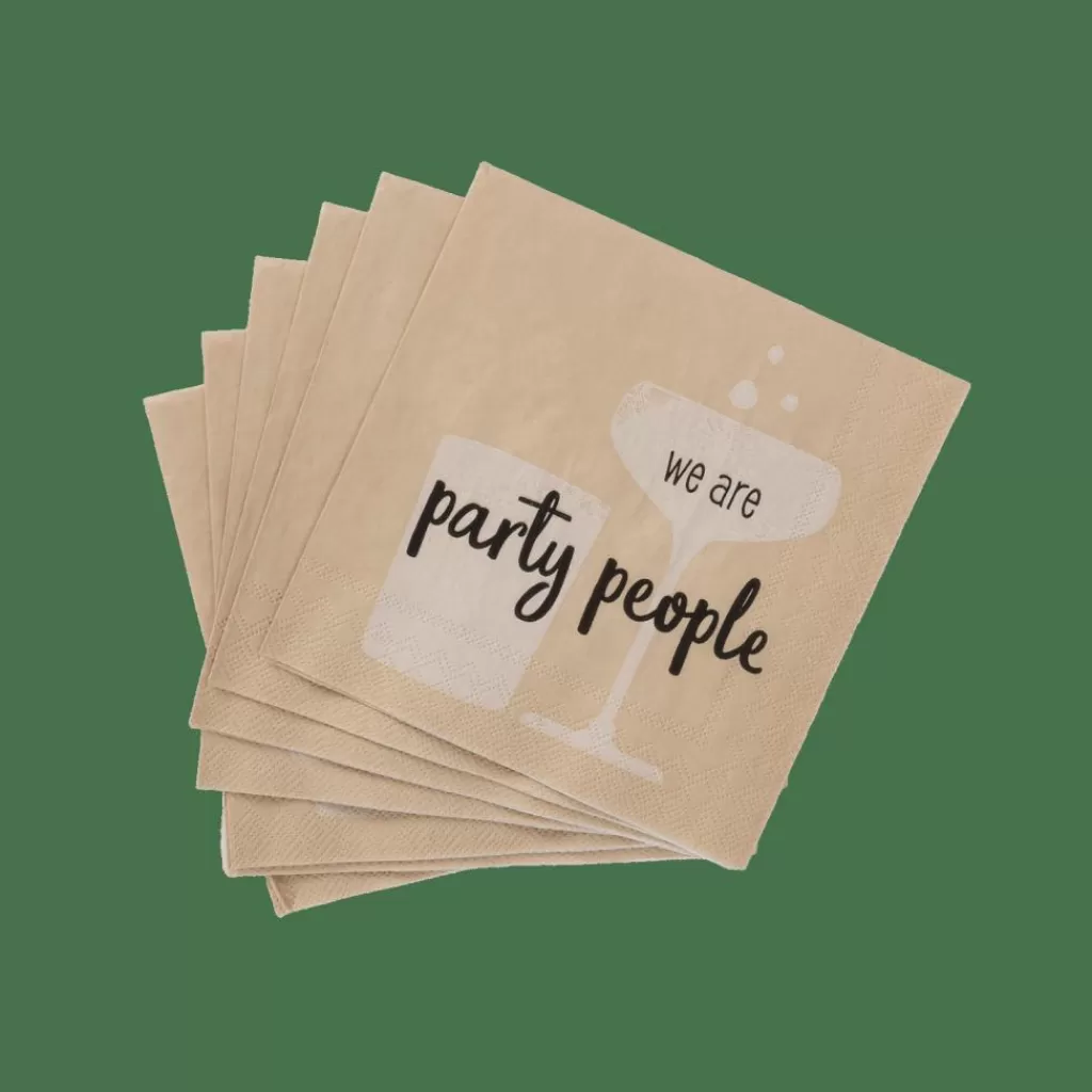 CASA PARTY PEOPLE Set Di 20 Tovaglioli Beige- Tovaglioli