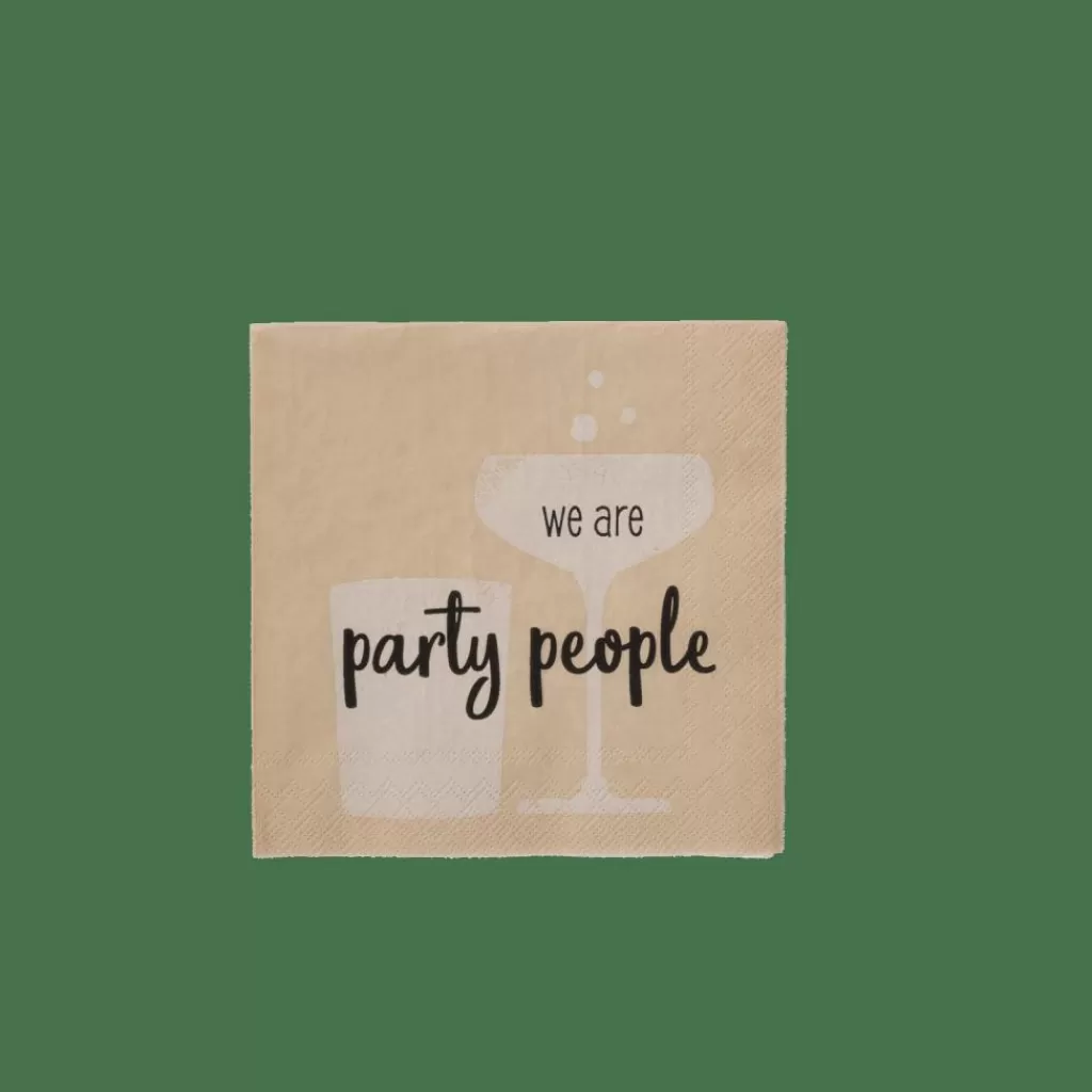 CASA PARTY PEOPLE Set Di 20 Tovaglioli Beige- Tovaglioli