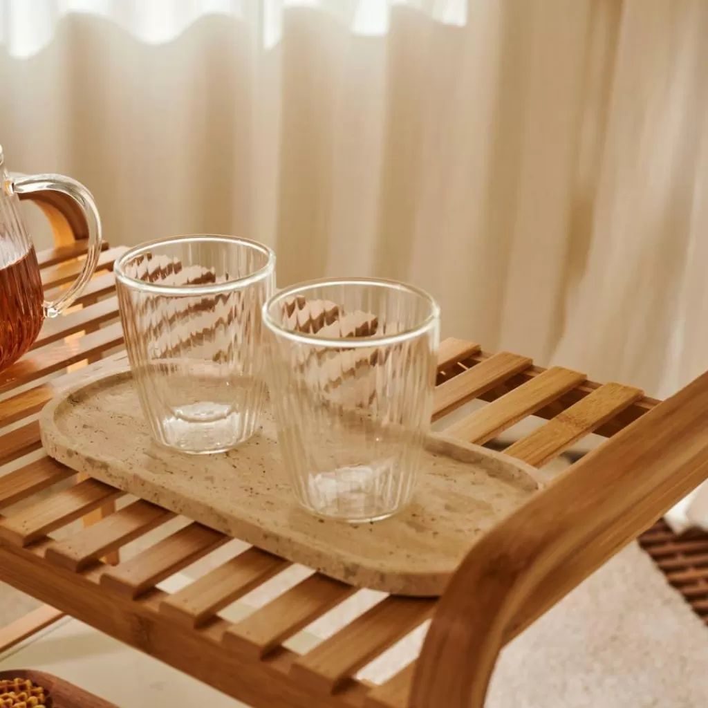 CASA PAUSA Bicchiere 2a Parete Set Di 2 25 CL Trasparente- Bicchieri Da Caffè | Bicchieri Da Tè