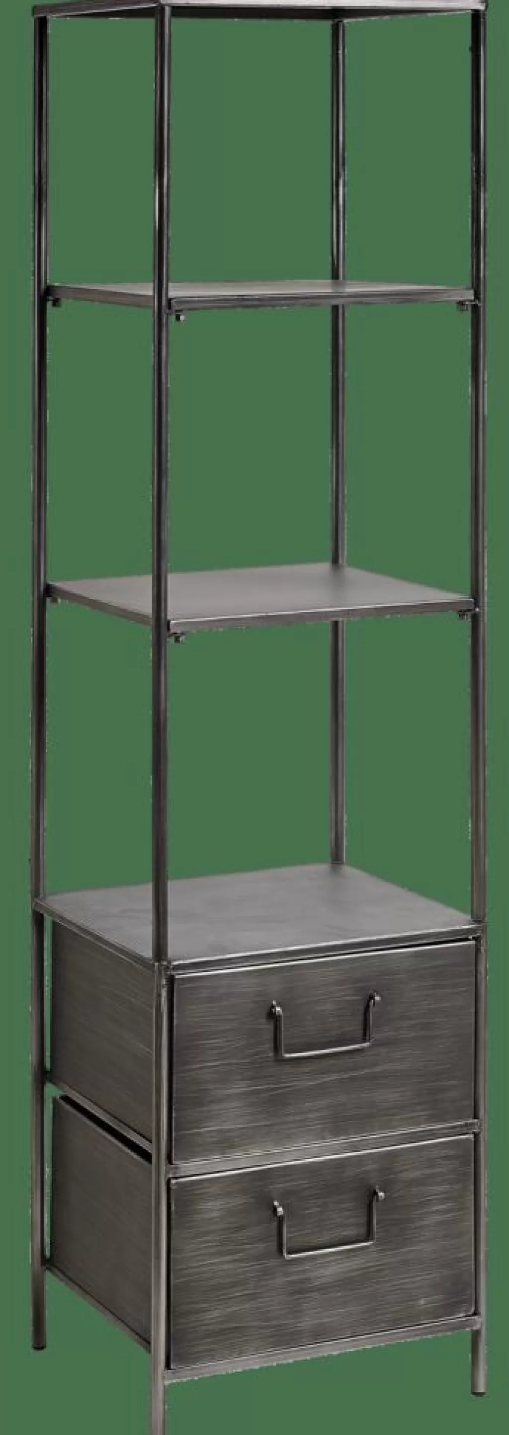 CASA PHARMA Scaffale Da Parete Con 2 Cassetti Nero- Scaffali Da Parete