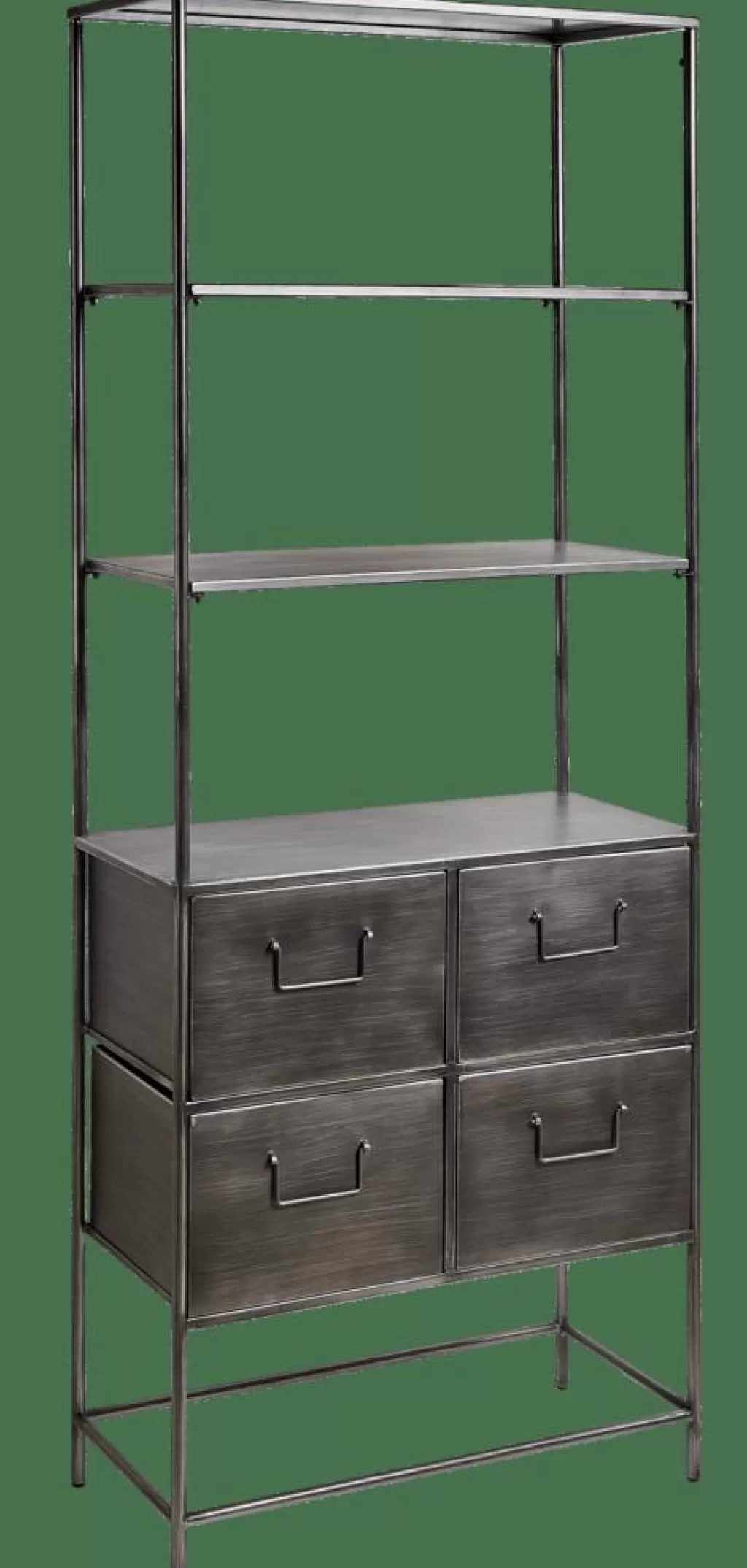 CASA PHARMA Scaffale Da Parete Con 4 Cassetti Nero- Scaffali Da Parete
