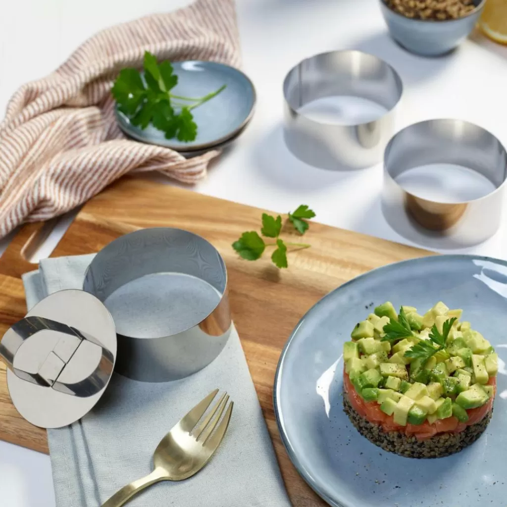 CASA PROLINE Stampi Set Di 3 Pezzi Argentato- Strumenti Da Cucina