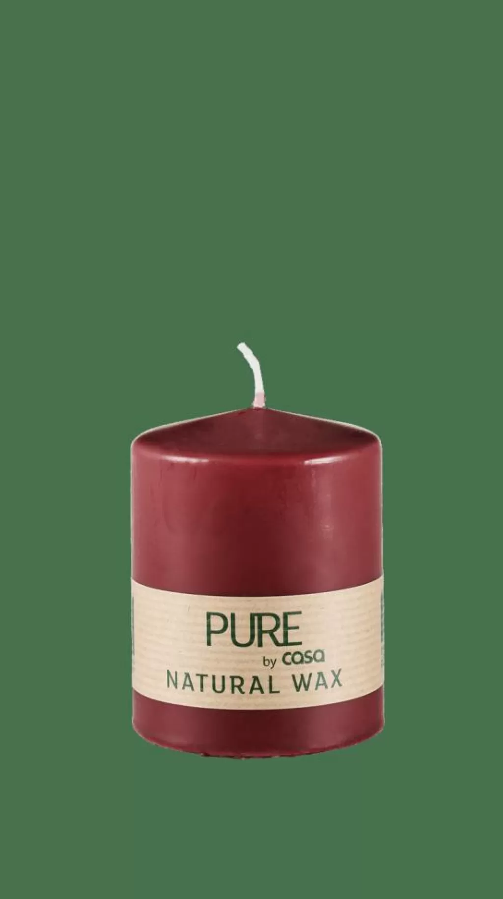CASA PURE Candela Cilindrica Rosso Scuro- Candele