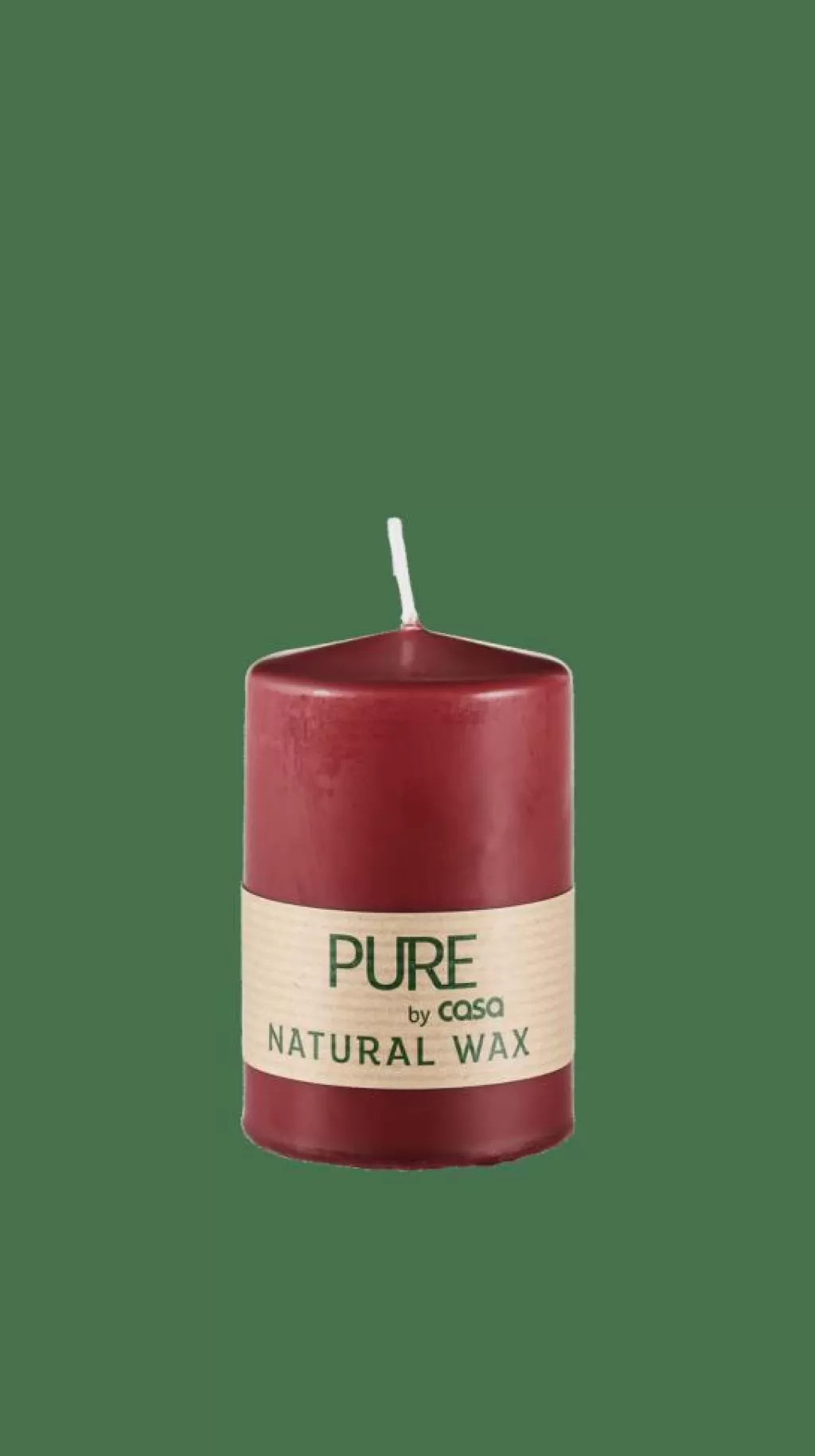 CASA PURE Candela Cilindrica Rosso Scuro- Candele