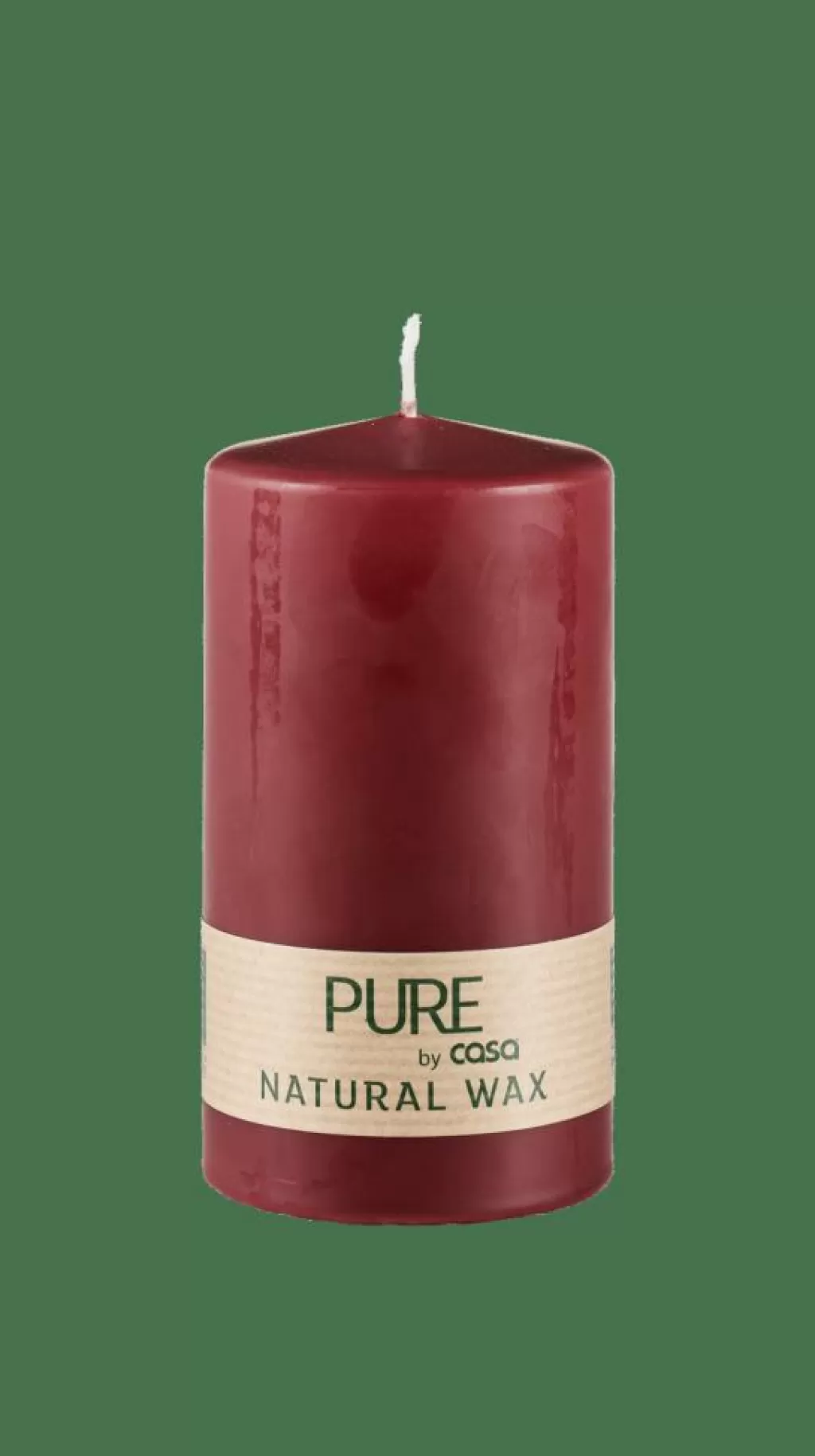 CASA PURE Candela Cilindrica Rosso Scuro- Candele