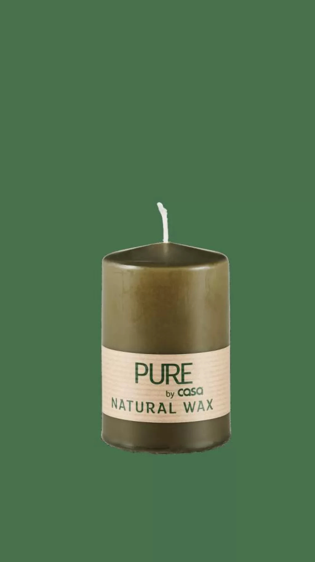 CASA PURE Candela Cilindrica Verde- Candele