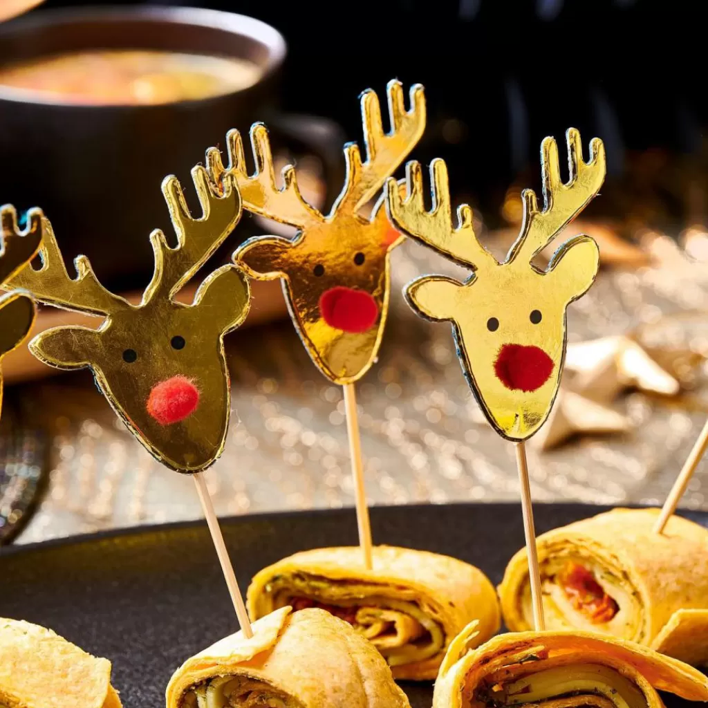 CASA REINDEER Stecchini Aperitivo Set Di 10 Dorato- Accessori Per Cocktail