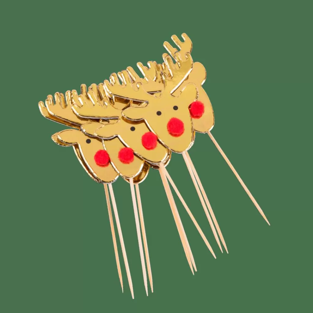 CASA REINDEER Stecchini Aperitivo Set Di 10 Dorato- Accessori Per Cocktail