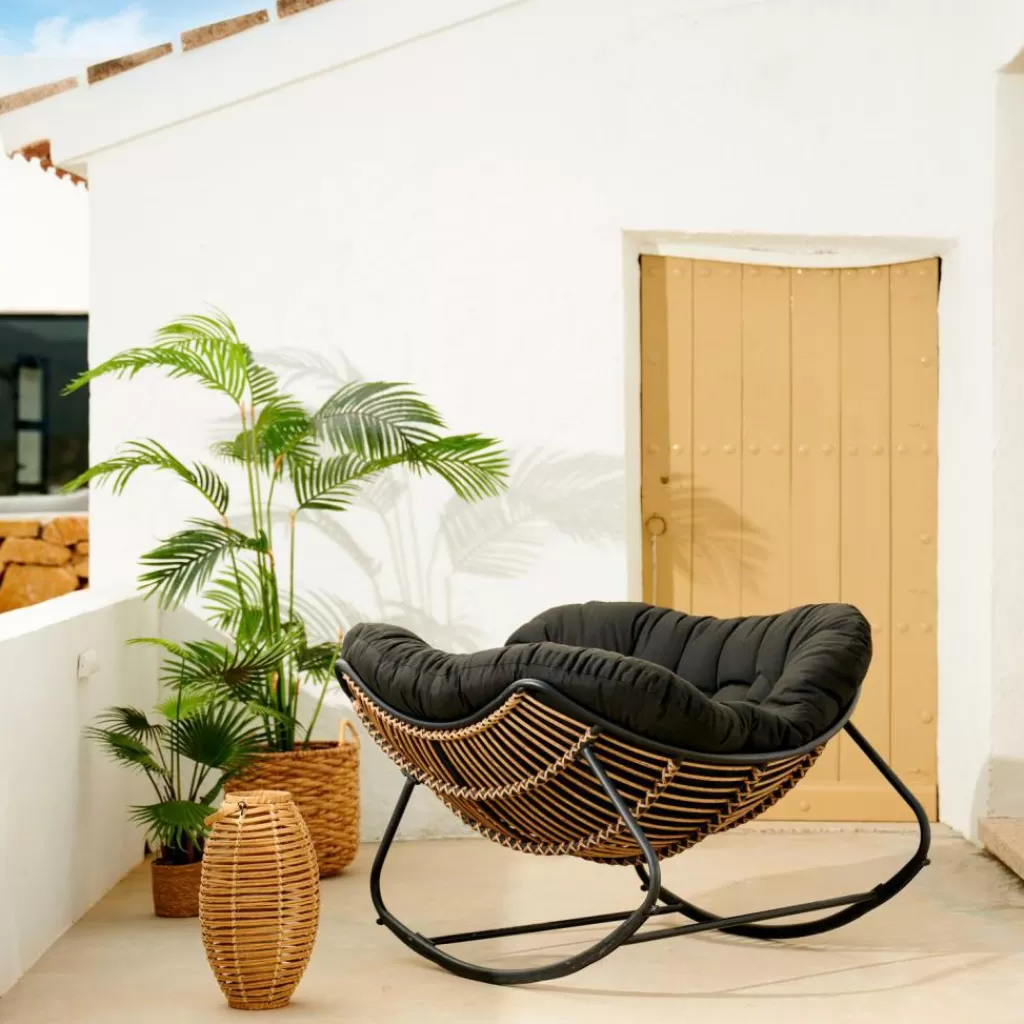 CASA ROCKO Sedia A Dondolo Nero- Sedie Lounge
