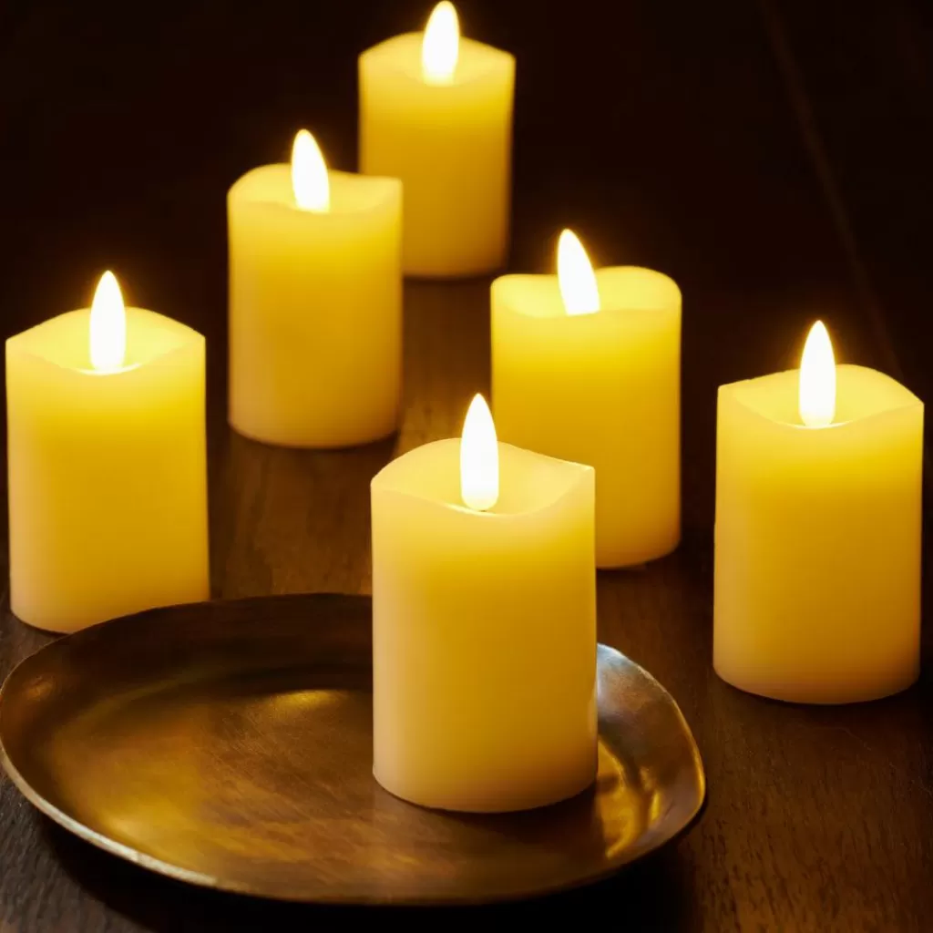 CASA RUSTIC Candele Led Set Da 6 Avorio- Candele Led