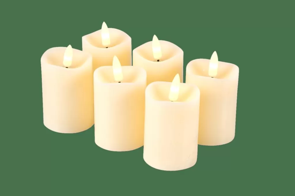 CASA RUSTIC Candele Led Set Da 6 Avorio- Candele Led