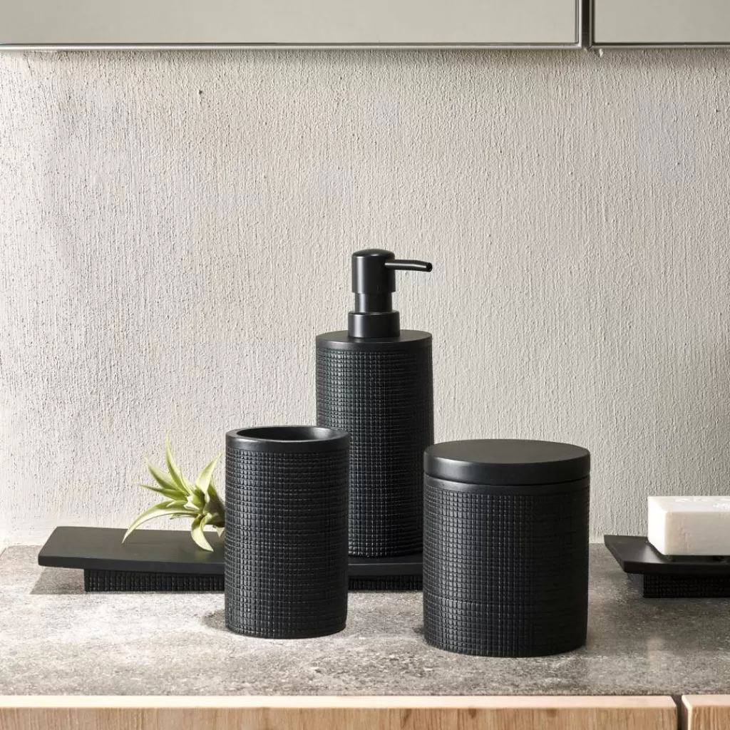 CASA SAMOURAI Conten Disch Strucc Con Coperchio Nero- Accessori Da Lavandino
