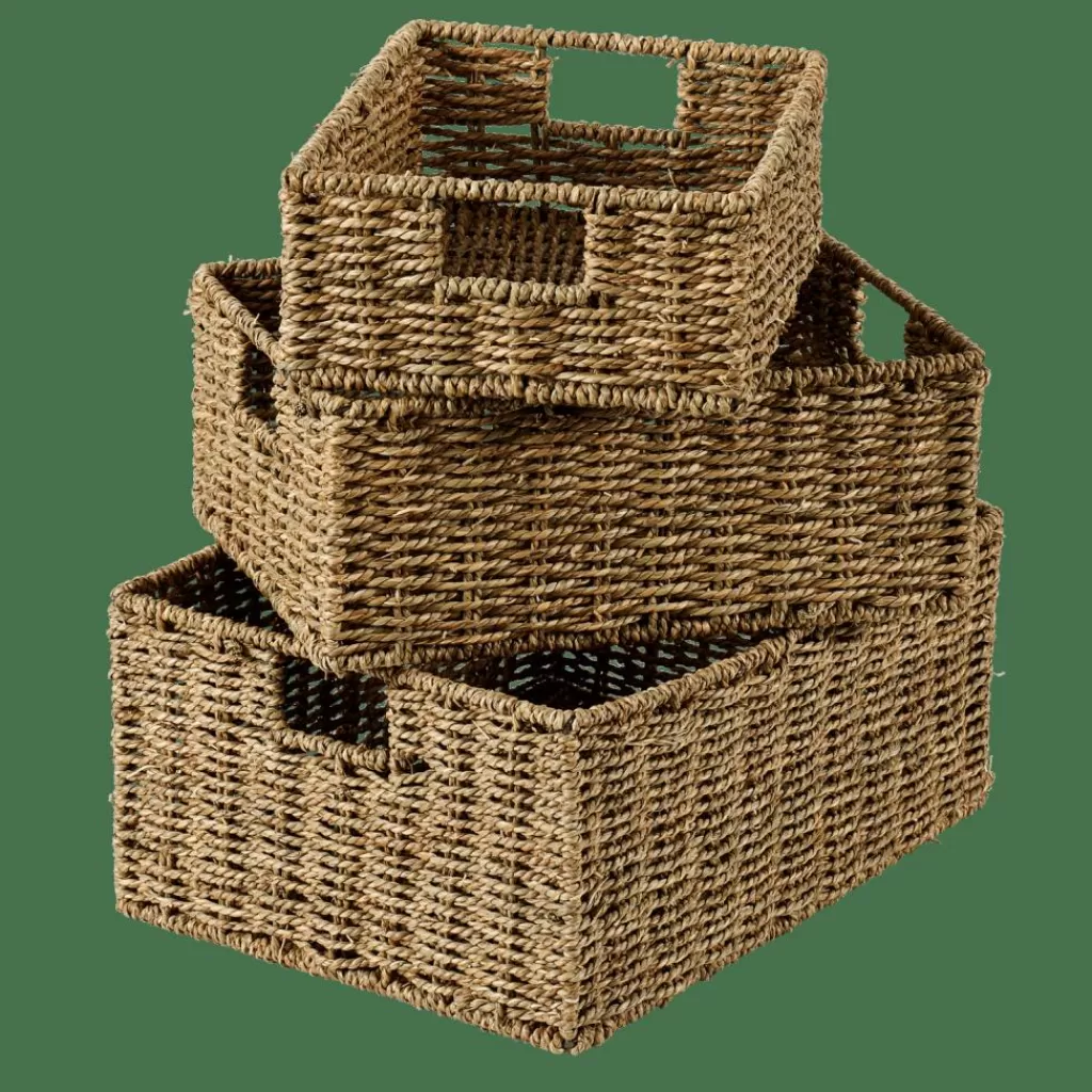 CASA SEAGRASS Cesto Cassetto Con Manici Naturale- Cesti Cassetto