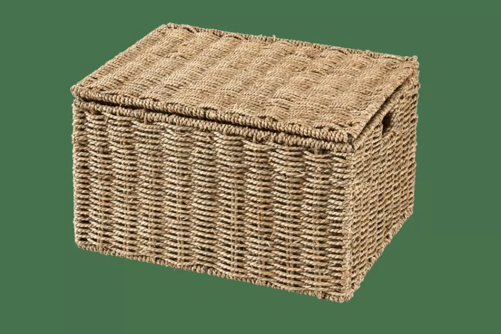 CASA SEAGRASS Cesto Portatutto L Con Coperchio Naturale- Cesti Portatutto