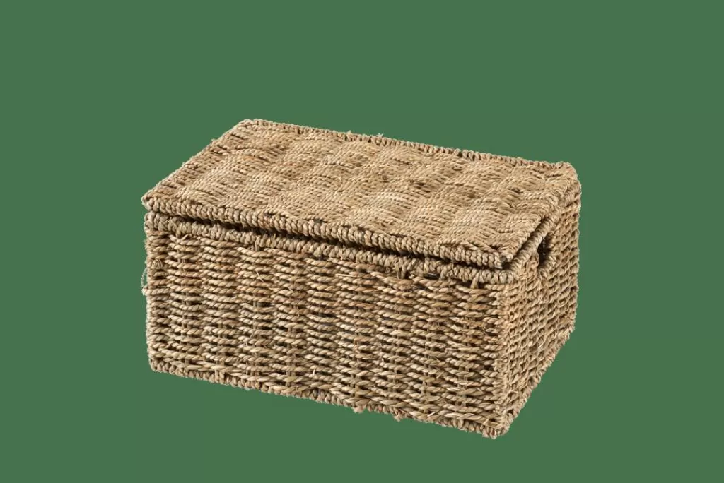 CASA SEAGRASS Cesto Portatutto M Con Coperchio Naturale- Cesti Portatutto