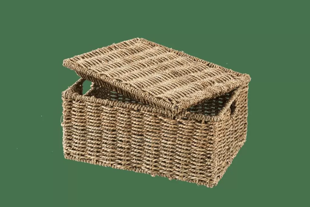CASA SEAGRASS Cesto Portatutto M Con Coperchio Naturale- Cesti Portatutto