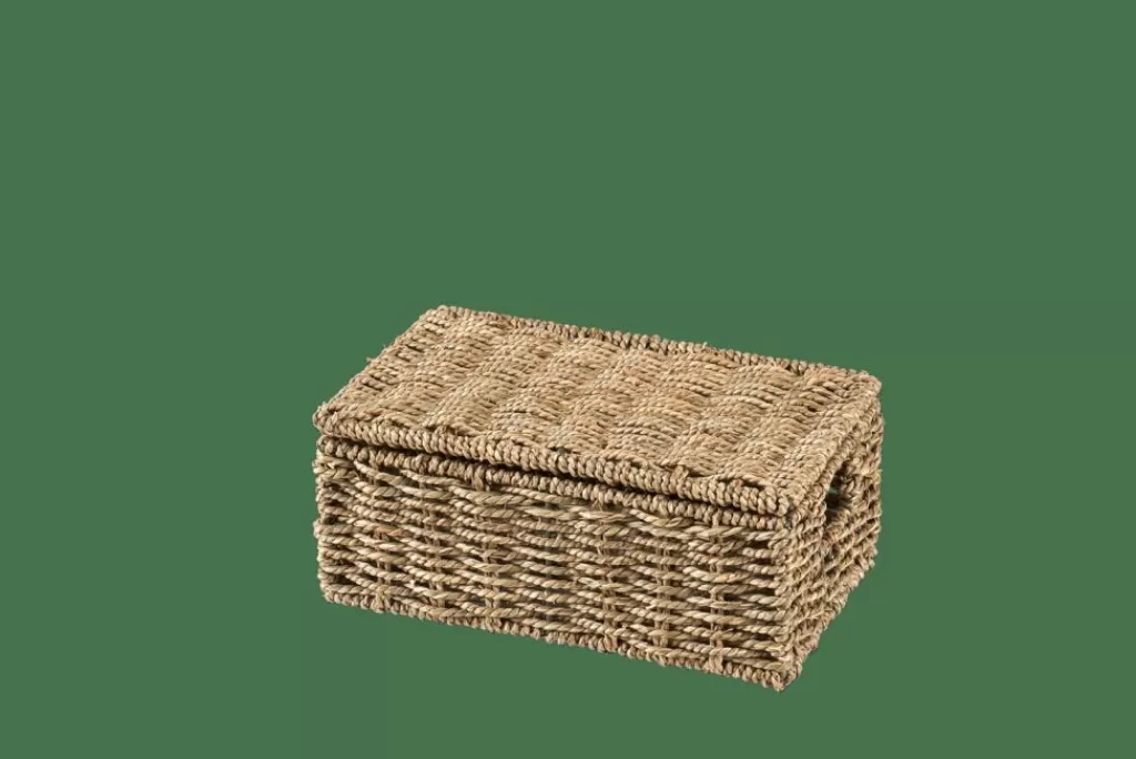 CASA SEAGRASS Cesto Portatutto S Con Coperchio Naturale- Cesti Portatutto