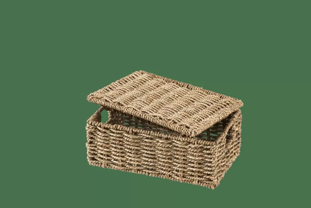 CASA SEAGRASS Cesto Portatutto S Con Coperchio Naturale- Cesti Portatutto