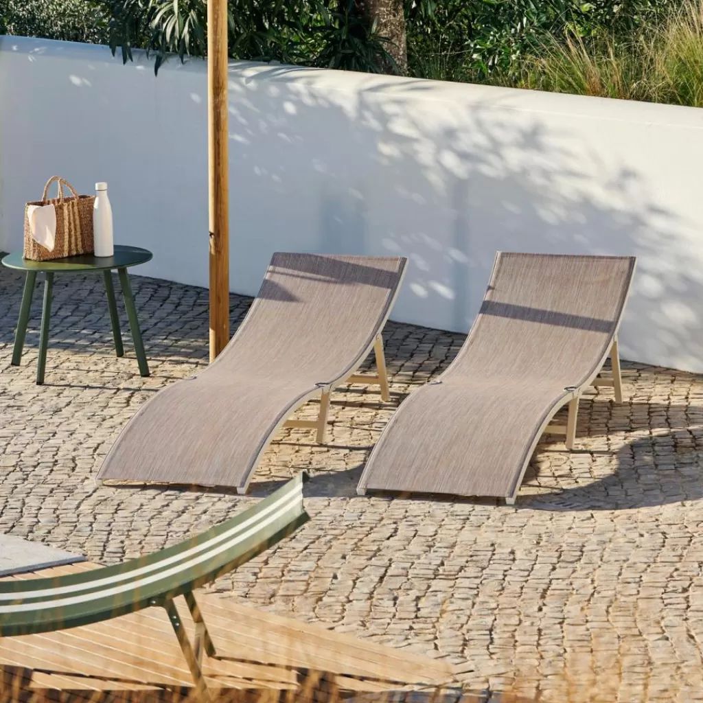 CASA SILVES Lettino Set Di 2 Sabbia- Lettini