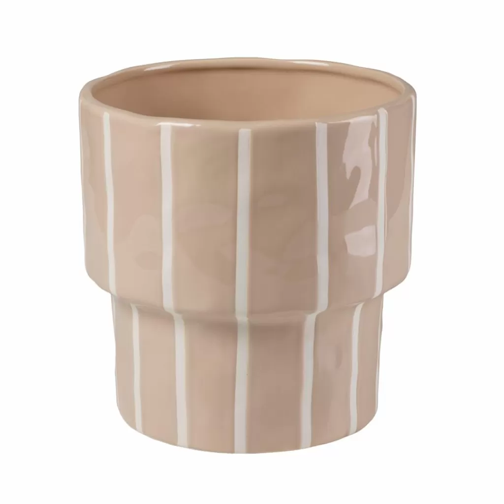 CASA STRIPES Vaso Da Fiori Sabbia- Vasi Di Fiori